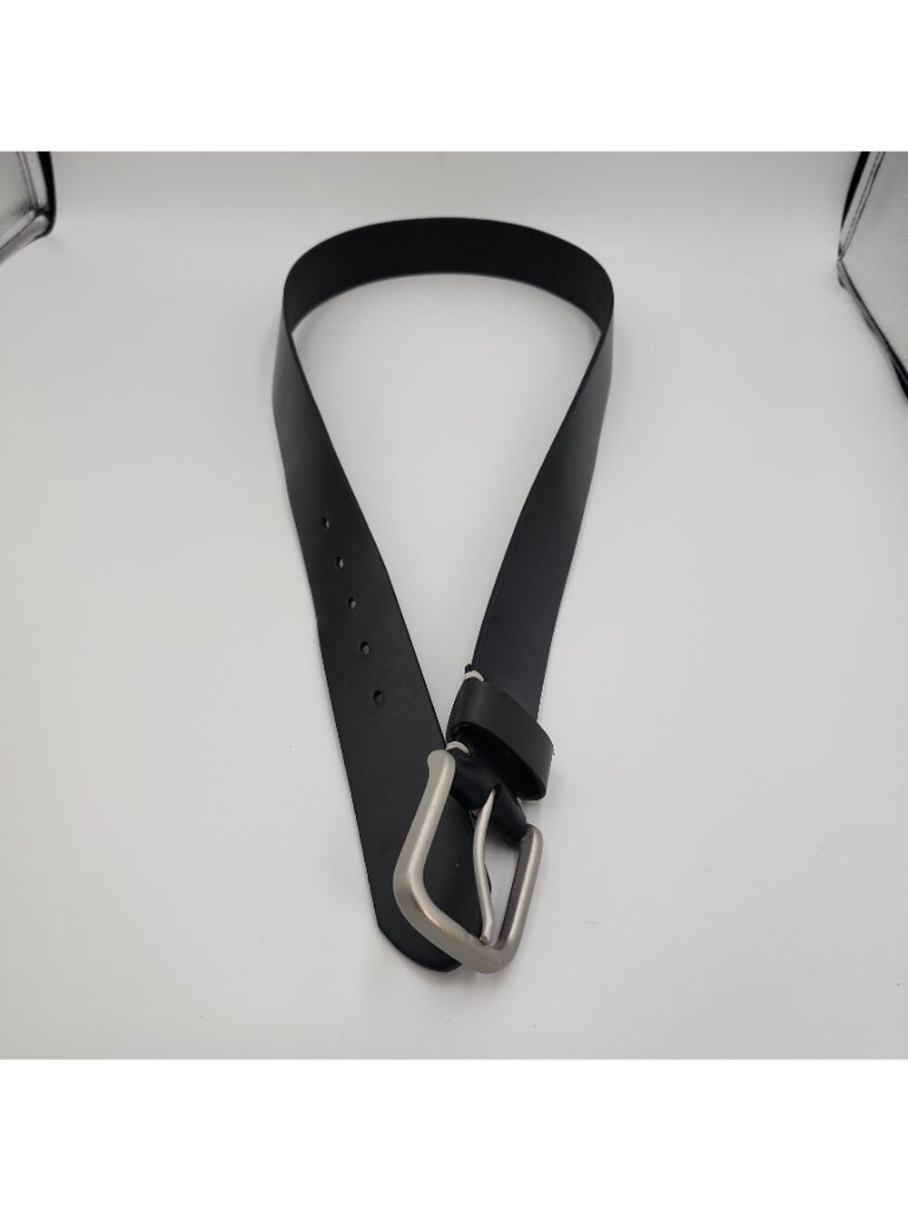 Eddie Bauer Mens Black Leather Belt 36 Fits 36-39"